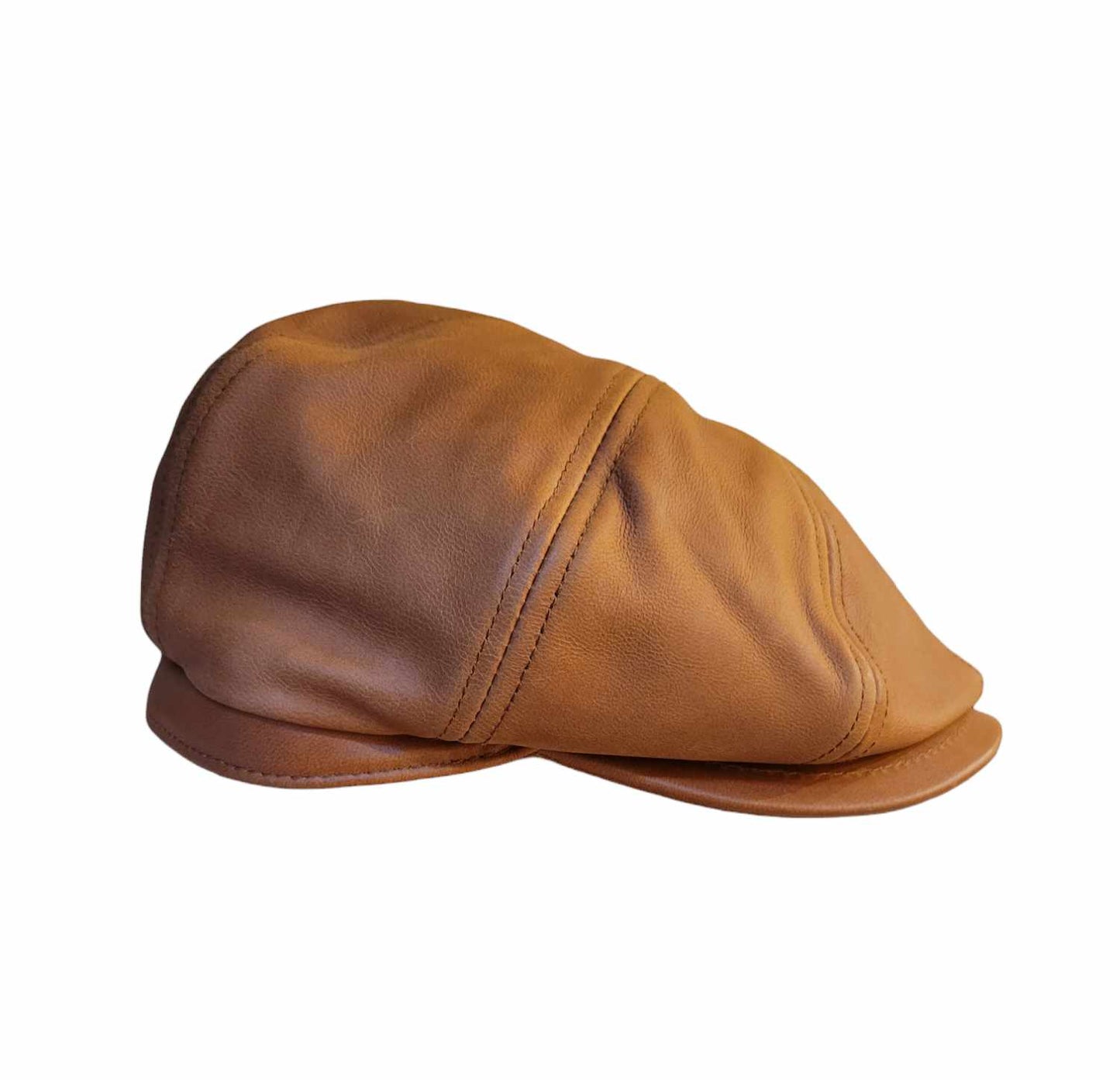 Stetson Calfskin Leather Newsboy Cap