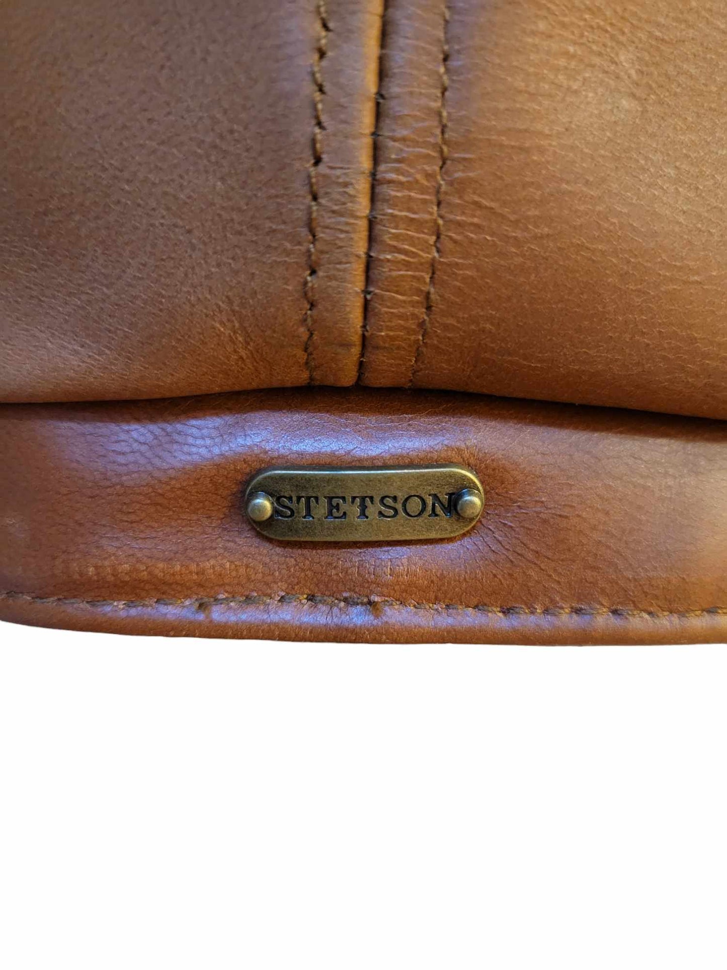 Stetson Calfskin Leather Newsboy Cap