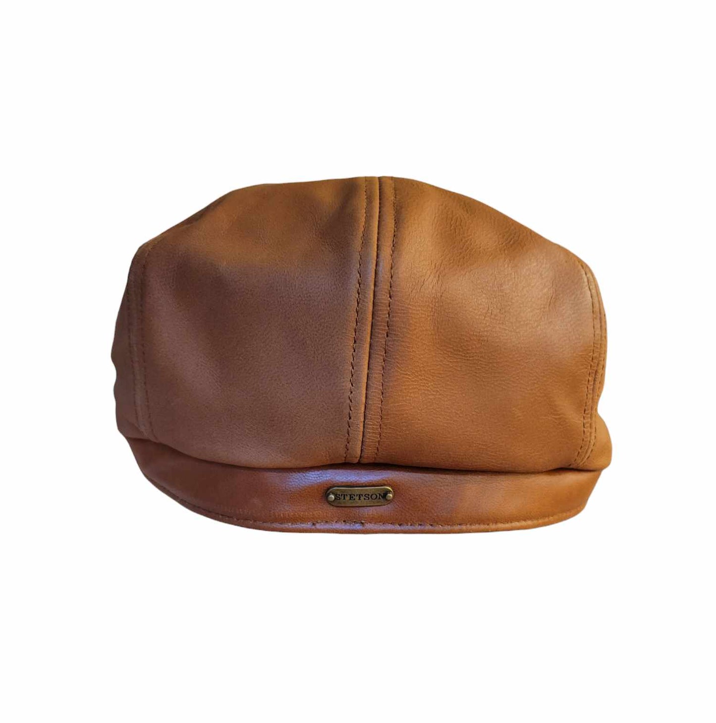 Stetson Calfskin Leather Newsboy Cap