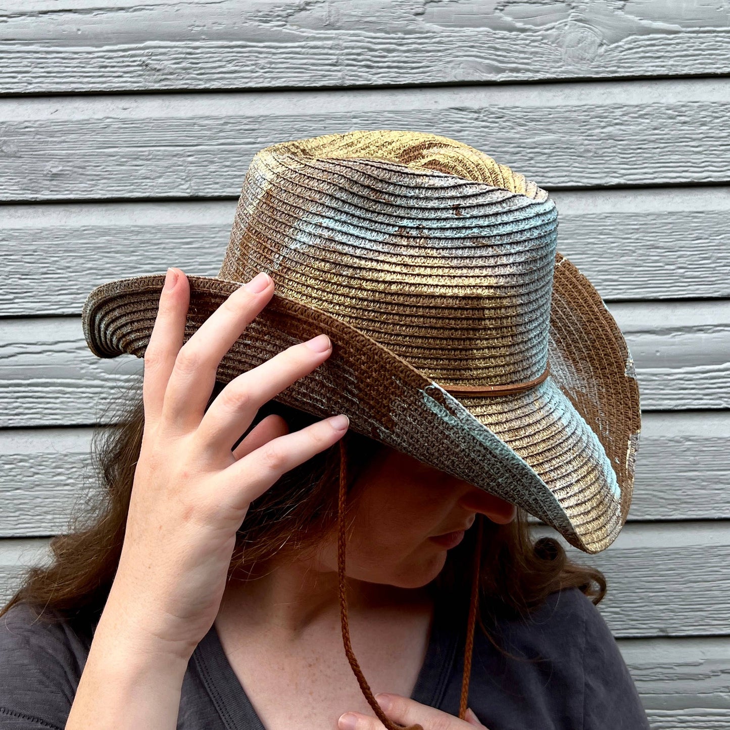 N.Y.M.F. by Co Marbled Straw Cowboy Hat