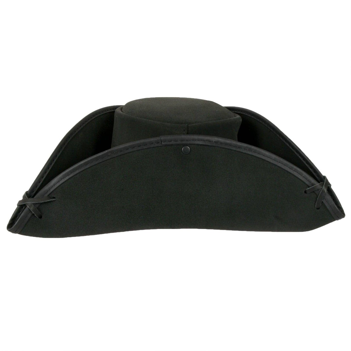 Genuine Leather Tricorn Pirate Hat - Style Blackbeard