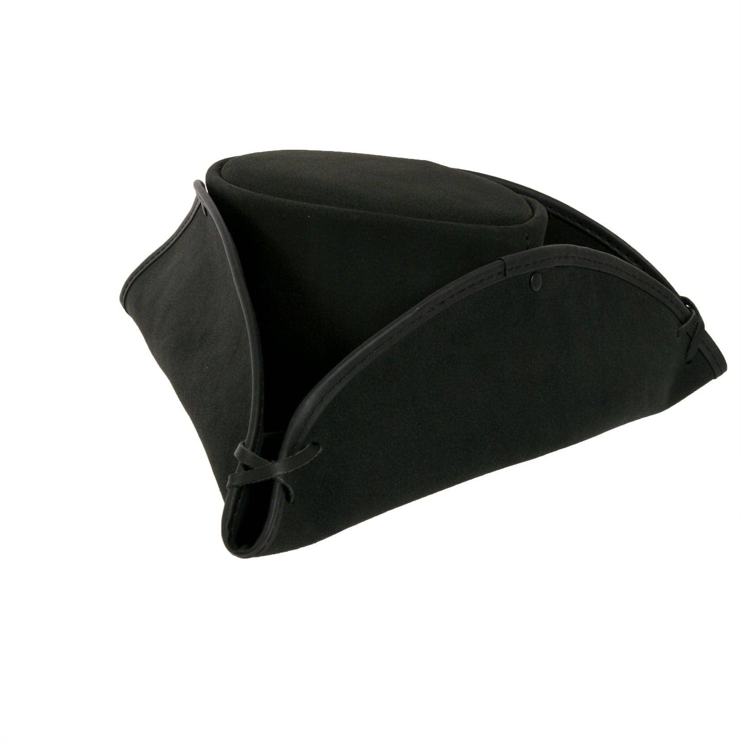 Genuine Leather Tricorn Pirate Hat - Style Blackbeard