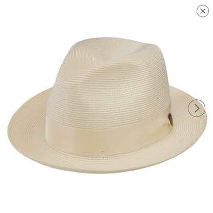 Dobbs Rosebud Milan Straw Fedora Hat