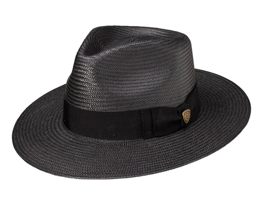 Dobbs Estate Shantung Wide Brim Straw Fedora