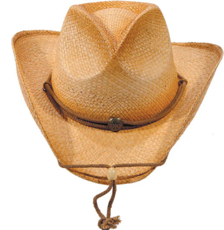 Kenny K RM12D Outback Distressed Raffia w/Chin Tie