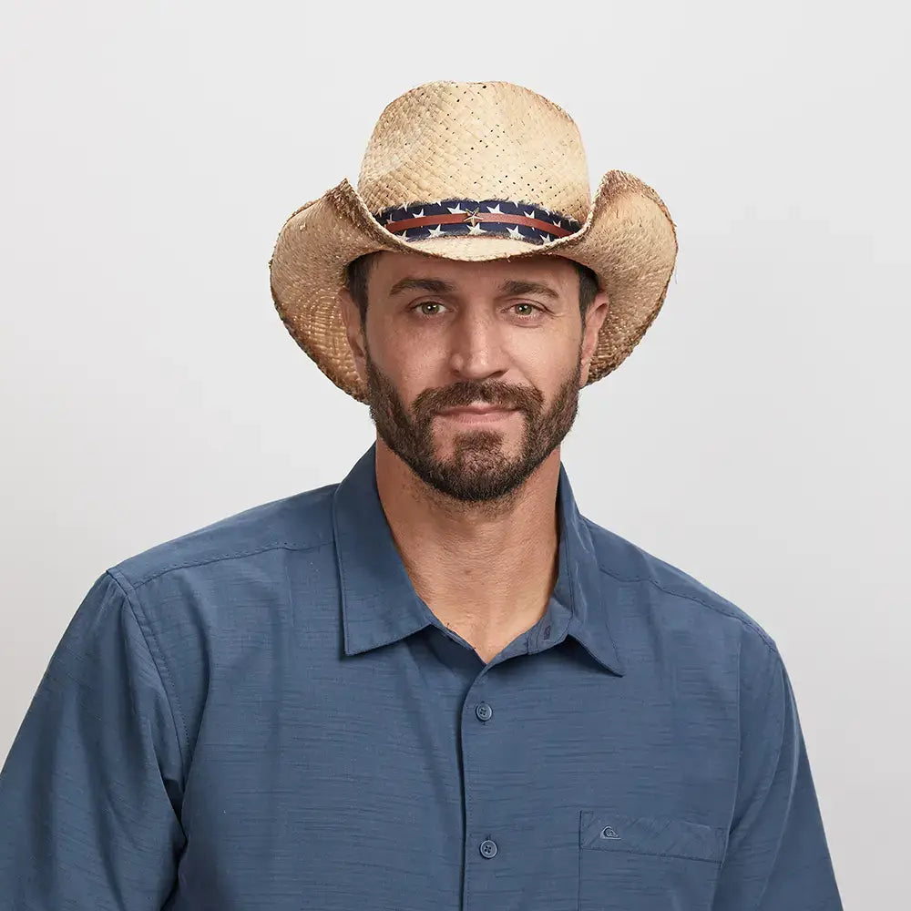 American Hat Makers Dusty Lightweight Straw Cowboy Sun Hat