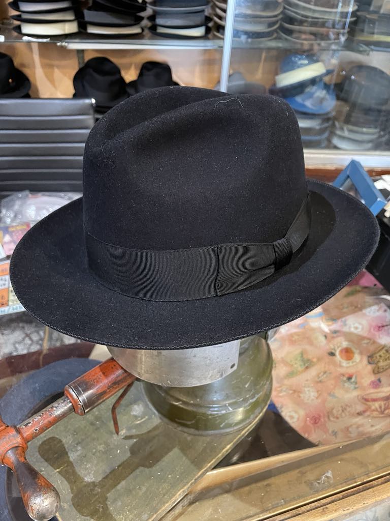 Stefeno Classico Fur Felt Fedora Navy 7 1 8