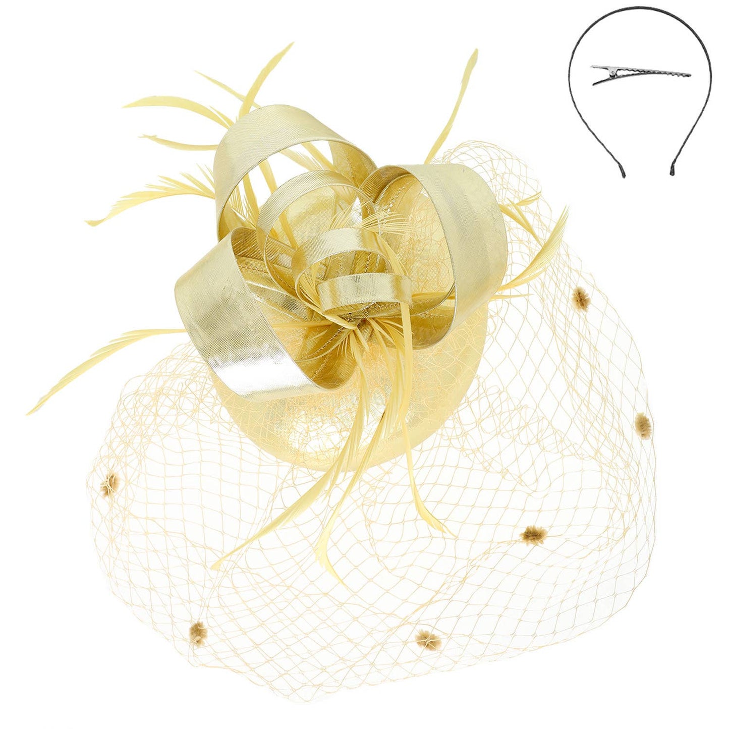 Loopy Bow Feathered Round Pillbox Fascinator