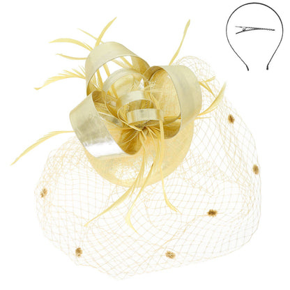 Loopy Bow Feathered Round Pillbox Fascinator