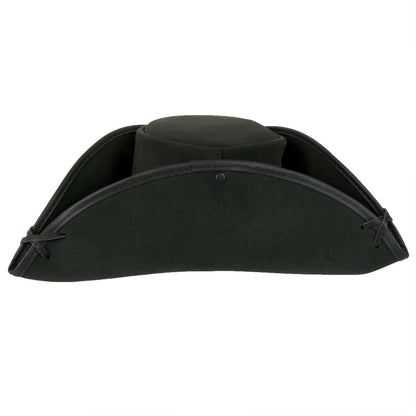 Genuine Leather Tricorn Pirate Hat - Style Blackbeard