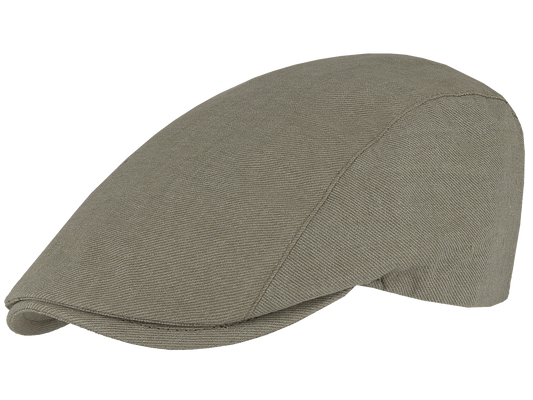 Linen Flat Cap - 1ES221: Kaki / 60