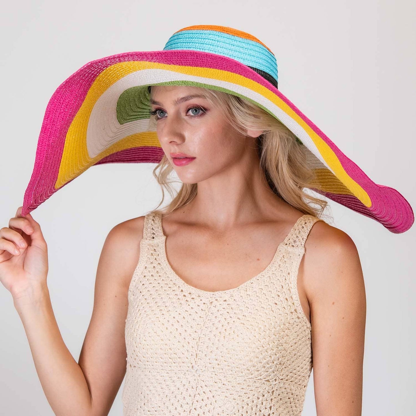 Sophia Collection Floppy Oversized Wide Brim Paper Braid Sun Hat