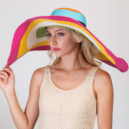 Sophia Collection Floppy Oversized Wide Brim Paper Braid Sun Hat