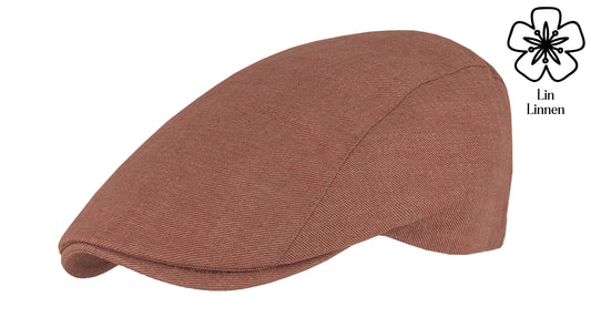 Linen Flat Cap - 1ES221: Brick / 57