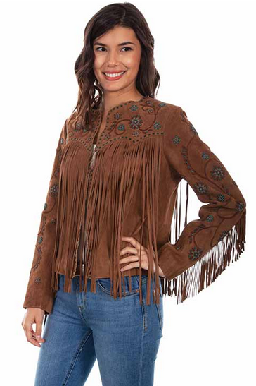 Scully Ladies Floral Fringe Jacket L1035