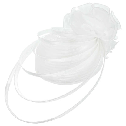 Ribbon Flower Pillbox Braid Hat w/ Floating Ribbon Loops