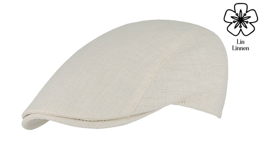 Linen Flat Cap - 1ES221: Beige / 57